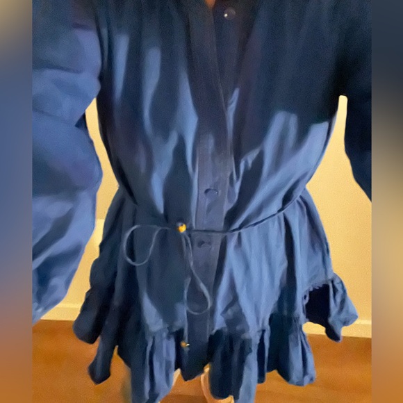 Zara Vibrant Blue women’s Dress with Ruffle Hem gently worn - Picture 11 of 12